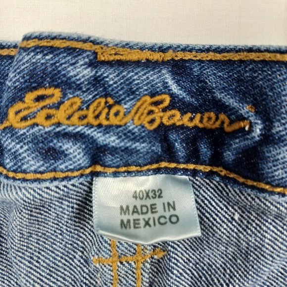 Eddie Bauer Men's Size 31x32 Straight Fit Specially Dyed Denim Blue Jeans - Picture 5 of 11